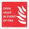 CYO|FFE14 - Open Valve in Event of Fire Label