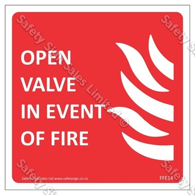 CYO|FFE14 - Open Valve in Event of Fire Label