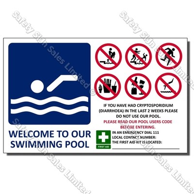 CYO|SP04 - Welcome To Our Pool Sign