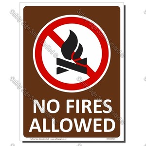 CPG01 360 x 480mm NO FIRES SIGN