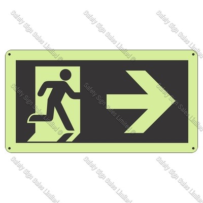 PLEXR - Running Man Right Photoluminescent Sign