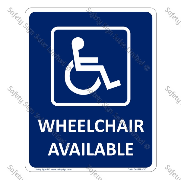 CYO|GA131B – Wheelchair Available Sign | Safety Signs | Best Signs