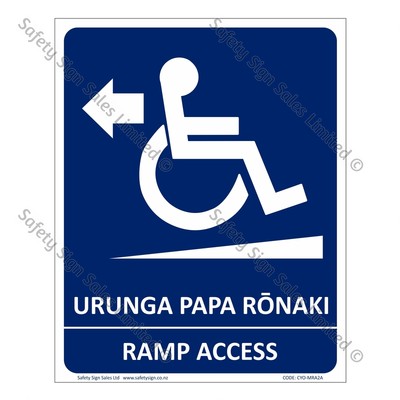 CYO|MRA2 - Ramp Access Sign Arrow Left Bilingual