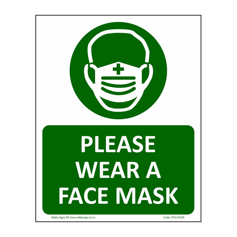 CYO|HY10A – Please Wear a Face Mask – COVID-19 Sign | Safety Signs NZ