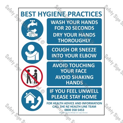 CYO|CV13 - Best Hygiene Practice Sign COVID-19