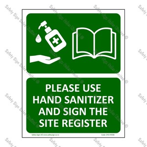 CYO|CV12 – Please use Hand Sanitizer & Sign Register Sign