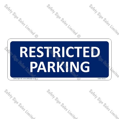 CYO|GA112 – Restricted Parking Sign