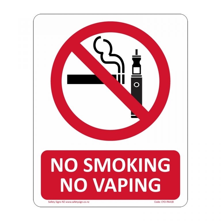 CYO|PA41B - No Smoking or Vaping Sign | Safety Signs NZ | Vaping Sign