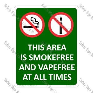 CYO|SF16 - Area Smokefree and Vapefree Sign