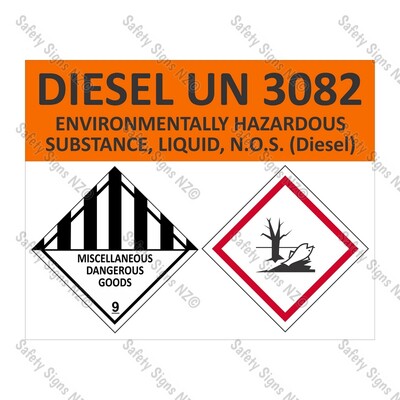 CYO|HZ01 - Hazchem Diesel Tanker Labels