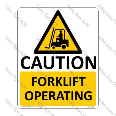 WA100 – Forklift Operating Sign