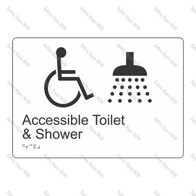 CYO|BR02 - Accessible Toilet + Shower Braille Sign 270 x 180mm