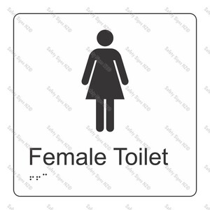 CYO|BR05 - Female Toilet Braille Sign 160 x 160mm