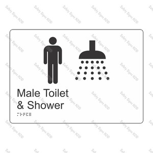 CYO|BR09 - Male Toilet + Shower Braille Sign 270 x 180mm