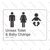 CYO|BR12 - Unisex Toilet + Baby Change Braille Sign 270 x 180mm