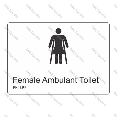 CYO|BR22 - Female Ambulant Toilet Braille Sign 270 x 180mm